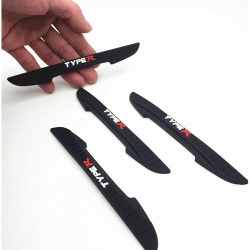 FDIK 4pcs TYPER logo Car Door Anti-collision Bumper Strip Guards Auto Door Side Protector Sticker Scratches For Honda Civic