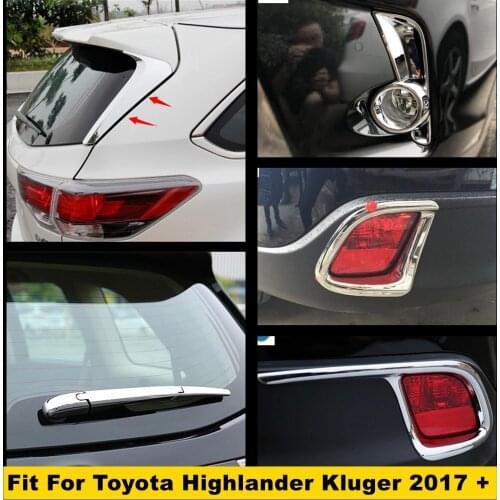 Yimaautotrims Auto Accessory Chrome Rear Foglight Fog Lights Lamp Cover Trim Fit For Toyota Highlander Kluger 2017 2018 2019