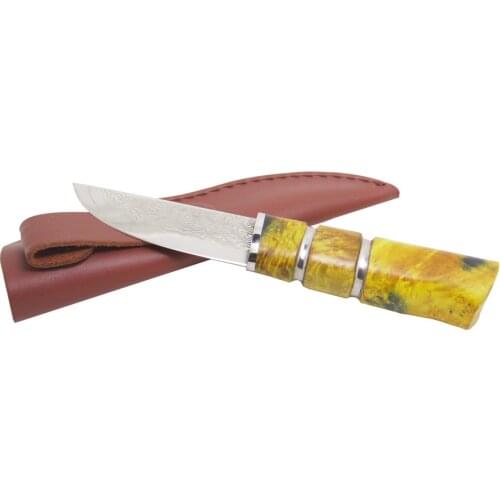 MASALONG Stable Cured Wood Samurai Fixed Blade Straight Knife Outdoor Camping Pocket Knives Kni166