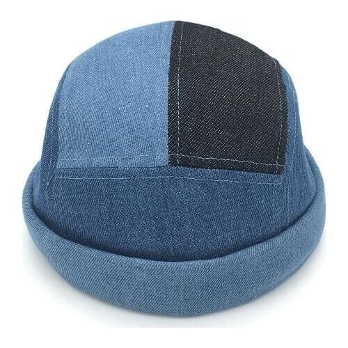2020 Mens Summer Denim Brimless Skullies Cap Vintage Urban Unique Street Portable Docker Hats Multipurpose Hop Hip Beanie Hat