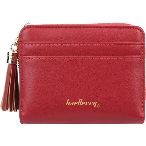 New Designer women soft leather passport card holder wallet casual multi-card card holder tassel coin purse