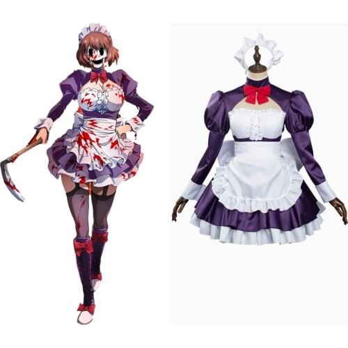 Anime High-Rise Invasion Maid-fuku Kamen Cosplay Costume Maid Dress Outfits Halloween Carnival Suit