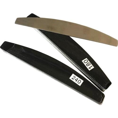 1 pc metal nail file with 2sets(40 pcs) removalble pads durable nail file replacement sandpaper pads halfmoon shape nail file