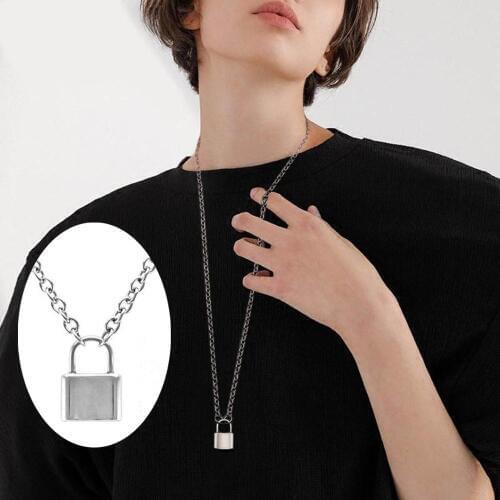 Fashion Padlock Pendant Chain Necklace Women Men Best Friends Gifts Friendship Jewelry Lock Charms Punk Collar Collier
