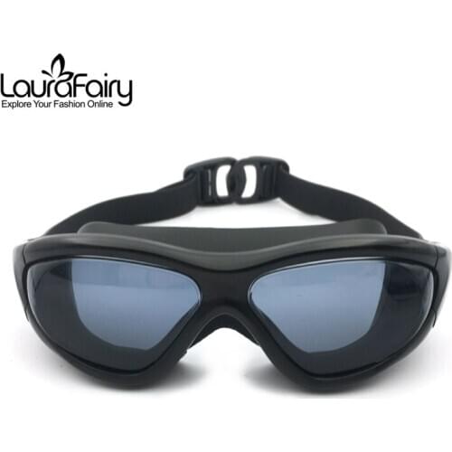 Laura Fairy Men Oversize Frame Design Swim Goggles Glasses Black Plating Waterproof Swim Glass Anti-sand Goggles 2019