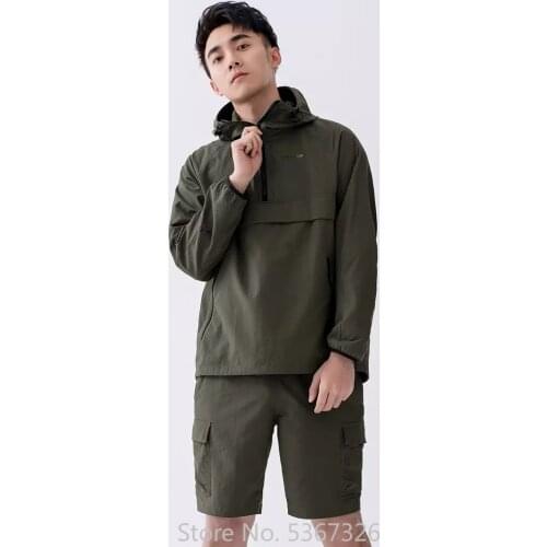 Xiaomi Mens Half Zipper Sports Function Suit Quick Dry Perspiration Breathable Jack Wear-resistant Long Sleeves Fashion Shorts