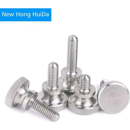 Knurl High Step Head Hand Tighten Adjust Thumb Screw Curtain Wall Glass Lock 304 Stainless Steel M2 M3 M4 M5 M6 M8 M10