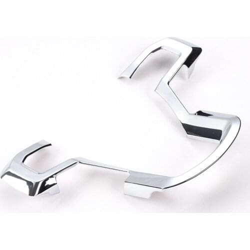 Car Steering Wheel Steering-wheel Frame Strip Trim Sticker Fit For Ford F150 2015 2016 2017 Chrome ABS Bright Silver