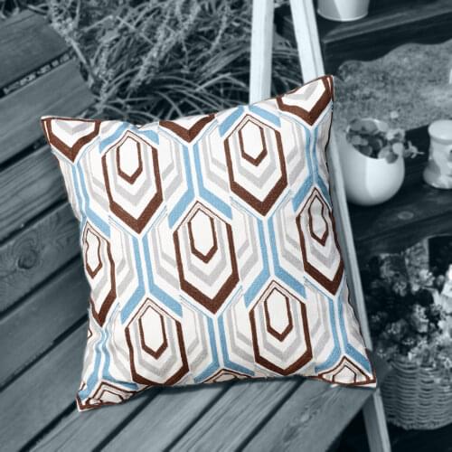 Embroidery Cushion Cover 45x45cm Throw Pillow Cover Geometric Abstraction Plaid Fall Pillowcase Home Decore for Living Room Sofa