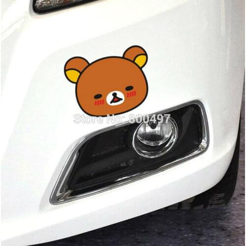 Newest Car Styling Car Covers Cartoon Bear Rilakkuma Car Stickers Car Decals for Toyota Chevrolet Volkswagen Tesla Kia Ford Lada