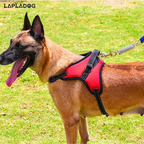 2018 New Nylon Medium Large Dog Harness Collar K9 Padded Extra Reflective Collar Puppy Lead Pets Vest Dog vest Husky Dogs Supply