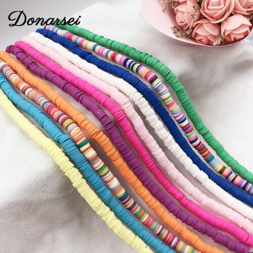 Donarsei 2019 New Fashion Colorful Clay Choker Necklace For Women Bohemian Adjustable Soft Pottery Collar Necklace Boho Jewelry