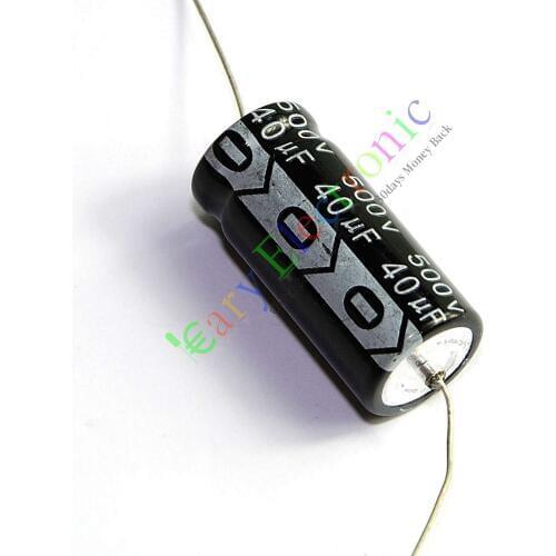 Wholesale and retail 5pc 500V 40uf 85C New long copper leads Axial Electrolytic Capacitor audio amps free shipping
