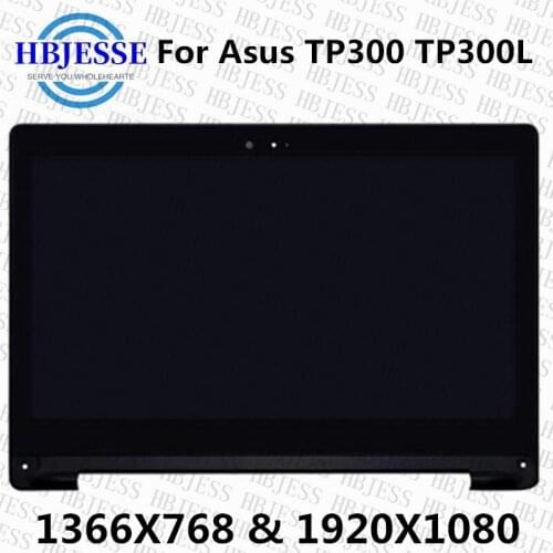 Original 13.3" LCD Replacement for Asus TP300 TP300LA TP300LD Touch LCD Screen Assembly with Frame 1920*1080 1366*768