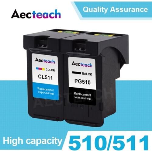 Aecteach Refill Ink Cartridge for Canon PG 510 CL 511 PG510 CL511 PG-510 PIXMA IP2700 MP230 MP240 MP250 MP260 MP270 Printer