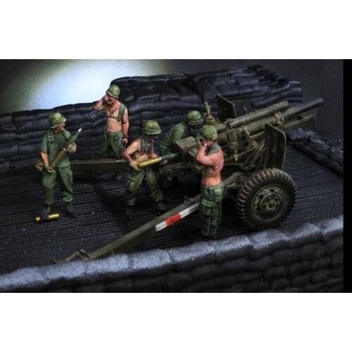1/35 Resin Figure Model kits Military theme 5 Figures(artillery not included) Unassambled Unpainted 073