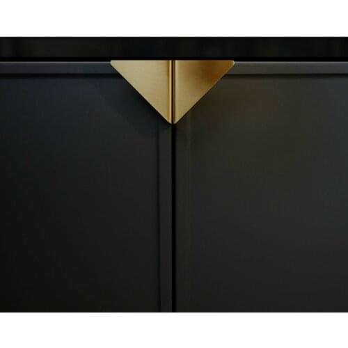 Triangle shape/DIY Creative Solid Brass Door knob European Furniture Handles Drawer Pulls Kitchen Cabinet gold Knobs and Handles