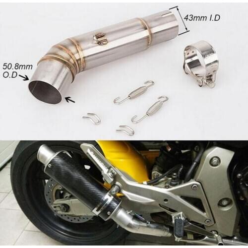 Slip-on Motorcycle Exhaust Muffler Middle Link Pipe Escape For CB600F CB 600F Variation Hornet 600 2007- 2013