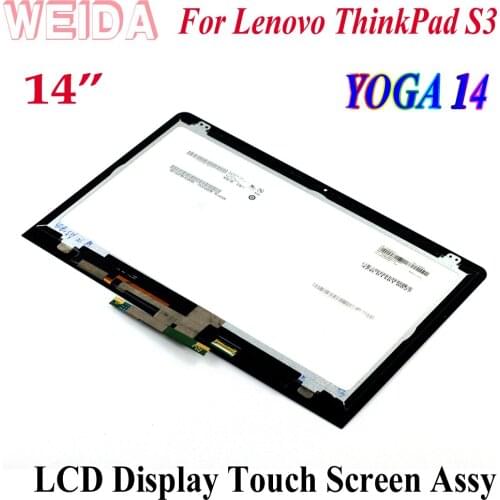 WEIDA LCD Replacment 14" For Lenovo ThinkPad S3 Yoga 14 S3-14 LCD Display Touch Screen Assembly