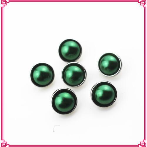 New arrive 20pcs/lot 12mm dark green pearl snap buttons for 12mm snap button bangle bracelet diy jewelry