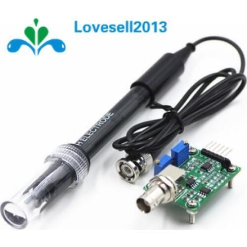 1Set Liquid PH 0-14 Value Detection Regulator Sensor Module Monitoring Control Meter Tester + BNC PH Electrode Probe For Arduino