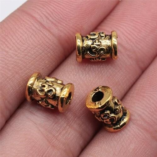 10pcs 9x6mm Antique Gold Plated Om Beads For Jewelry Making DIY Jewelry Findings