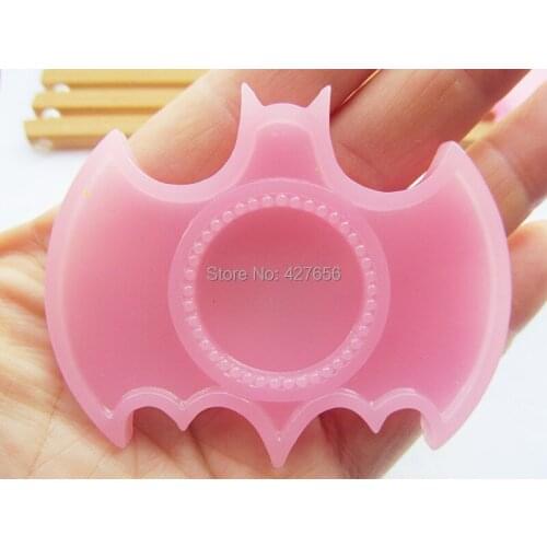 10pcs Transparent Pink Flatback Resin Bat Charm Finding,Base Setting Tray , for 25mm Cabochon/Cameo