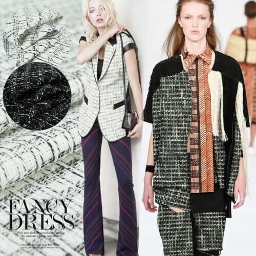 100% polyester couture fashion fabric, classic small incense style, elegant style, sew for top, shirt, pants, craft by the yard