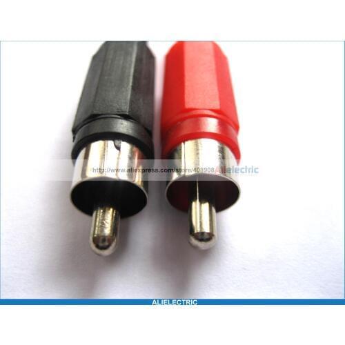 100 Pcs Solder RCA Plug Audio Video Connector Red Black