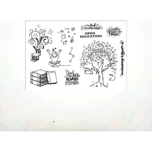 11x16CM Knowledge Transparent Seal Clear Stamps Silicone Seal Roller Stamps DIY Scrapbook Album / Card Christmas Wedding