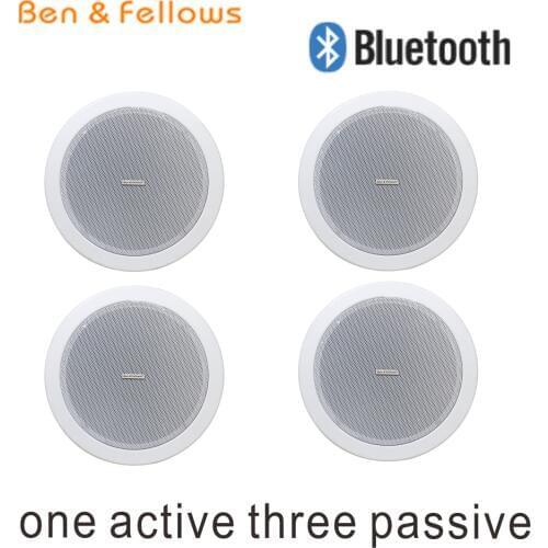 315105 Ceiling Speaker Bluetooth Home Theater Speakers Audio Active Coaxial 4 PCS 15 Watt 8 Ohm with Built-in Class D Amplifier