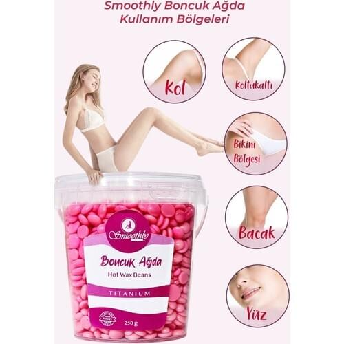 Smoothly 4 Pcs 1000 Grams Strippable Beads Waxing Set Powdered, Feather Delay Effective Massage Oil, Spatula Set