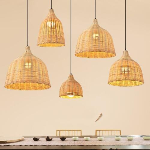 Southeast Asia Bamboo Pendant Lights Rattan Weaving Cafe Dining Room Bar Hanglamp Home Decor Rural Style Loft Hanging Lamp