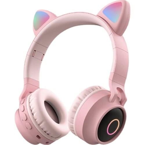 Headphone Head-Mounted Wireless Bluetooth Subwoofer Cat Ears Mobile Phone Computer Girl Cute Luminous Headset