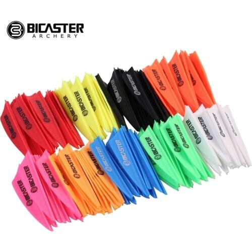 Bicaster 50pcs Archery Arrow Plastic Fletch 1.75" Vanes Flectchings 8 Colors for Choice