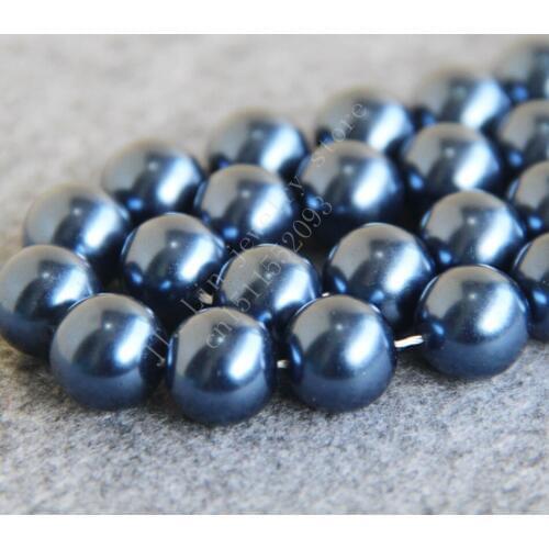 T8393 14mm Dark Blue Glass pearl Loose beads!Fit For Making Bracelet&Necklace DIY Jewelry Fashion beautiful beads wholesale