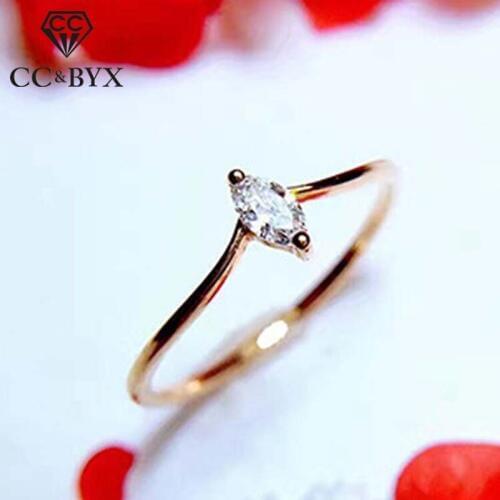 CC Rings For Women Silver Horse Eye Stone V Shape Simple Cute Ring Bridal Wedding Fashion Jewelry Cubic Zirconia Bijoux CC1502
