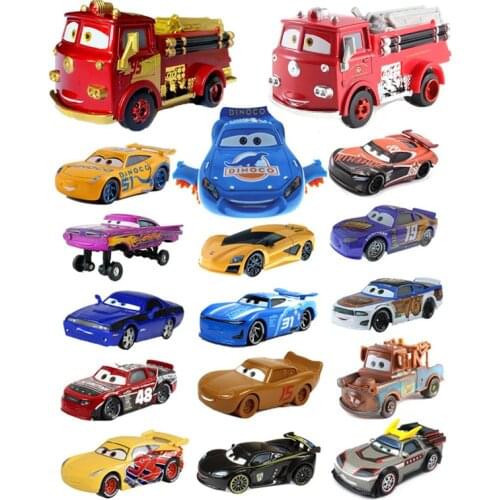Disney Pixar Cars 2 3 Toy Lightning McQueen Fire Truck Jackson Storm 1:55 Alloy Die Casting Model Toy Car Childrens Toy Gift