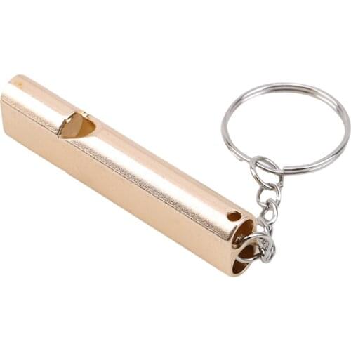 Dual Hole High Frequency Loud Aluminum Alloy Whistle Keychain Hiking Camping Outdoor Sports Tools Emergency Survival Whistle