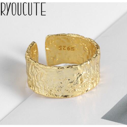 Boho Vintage Silver Color Irregular Round Rings for Women Lover Finger Ring Valentines Day Gifts