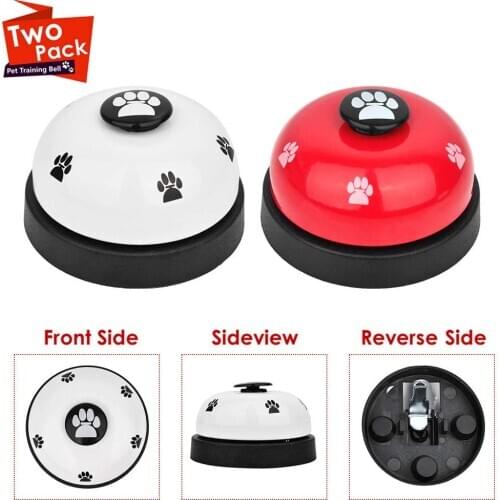 Unimme Pet Bell, 2 Pack Metal Bell Dog Training with Non Skid Rubber Bottoms Dog Door Bell for Potty Training Clear Ring Pet Toy