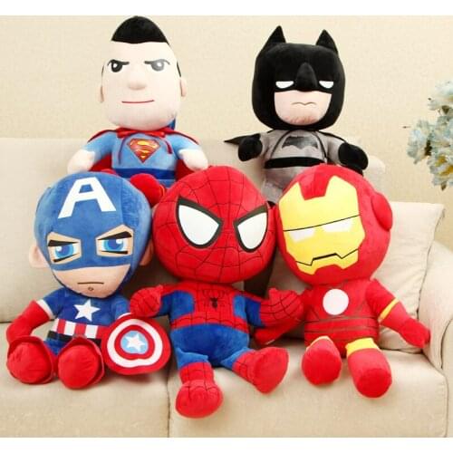 Disney Anime Plush Toy Spider-Man Doll Marvel Avengers Soft Plush Hero Captain America Iron Man Kids Christmas Gifts