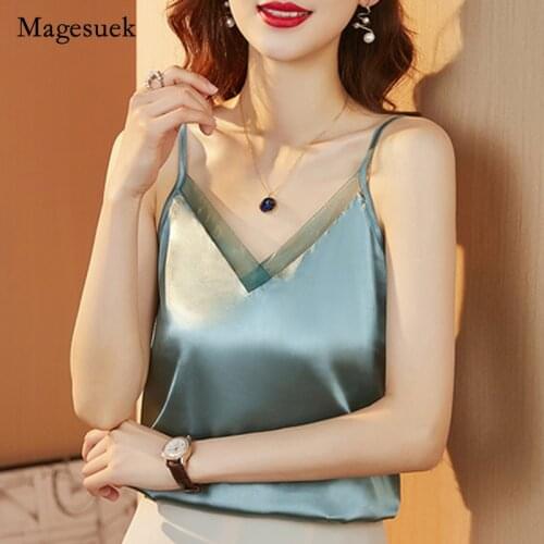 2021 Sleeveless Tops Plus Size Clothing for Women Sexy Spaghetti Strap Tank Top Vest Summer V-neck Backless Camis Blusas 14011