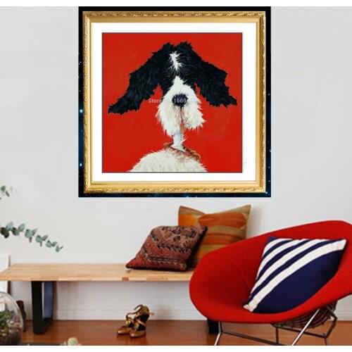 Cartoon White And Black Toy Dog Diamond Embroidery Animals Diy Rhinestones Beadwork Gift Making Tools 3d Diamond Pattern