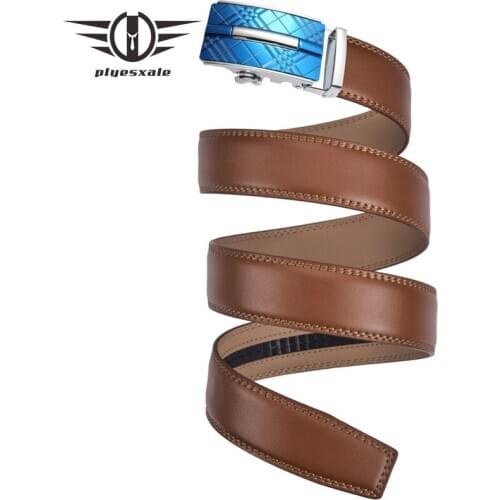 2020 Luxury Brand Genuine Leather Belt For Men Designer Black Brown Waist Belt Automatic Ratchet Ceinture Homme Cummerbunds B122