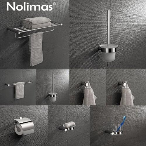 SUS 304 Stainless Steel Mirror Polished Bathroom Hardware Set Paper Holder Towel Bar Holder Toliet Holder Bathroom Accessories