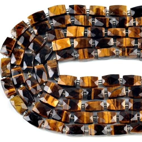 Wholesale Natural Faceted Tiger Eye Stone Beads octagonal Spacer Beads for Jewelry DIY Making Bracelet Necklace Accessories