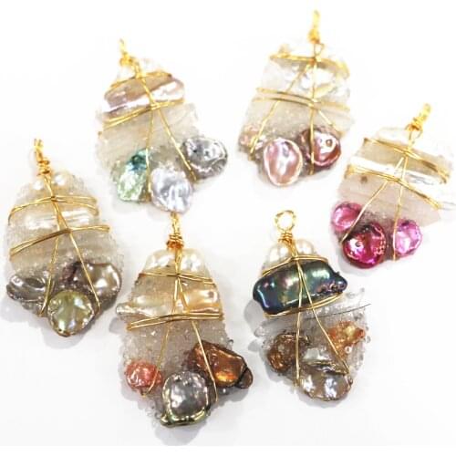 Natural Pearl Necklace Handmade Necklace Pendant DIY Jewelry Accessories Saturn Pearl Necklace Mother of Pearl