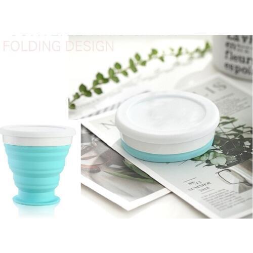 Portable Silicone Retractable Folding cups Telescopic Collapsible Coffee Cups Outdoor Water Cup multicolor