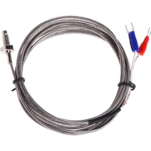 Thread M6 Screw Probe Temperature Sensor Thermocouple K Type Cable 2M 0-600